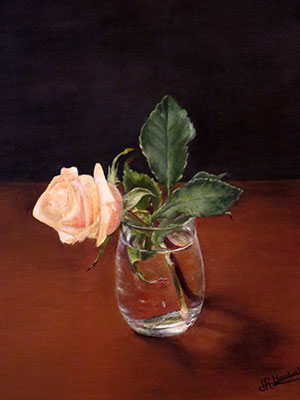 Cuadro de rosas al óleo