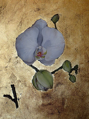 Orquidea pintura óleo