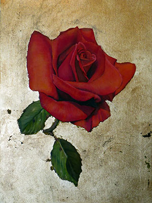 Rosa pintura óleo