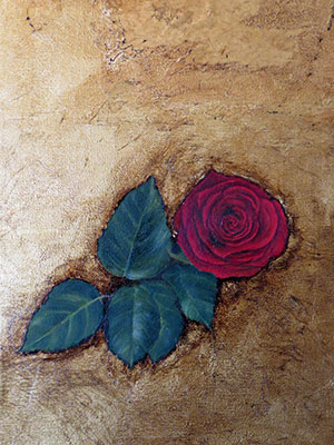Rosa pintura óleo
